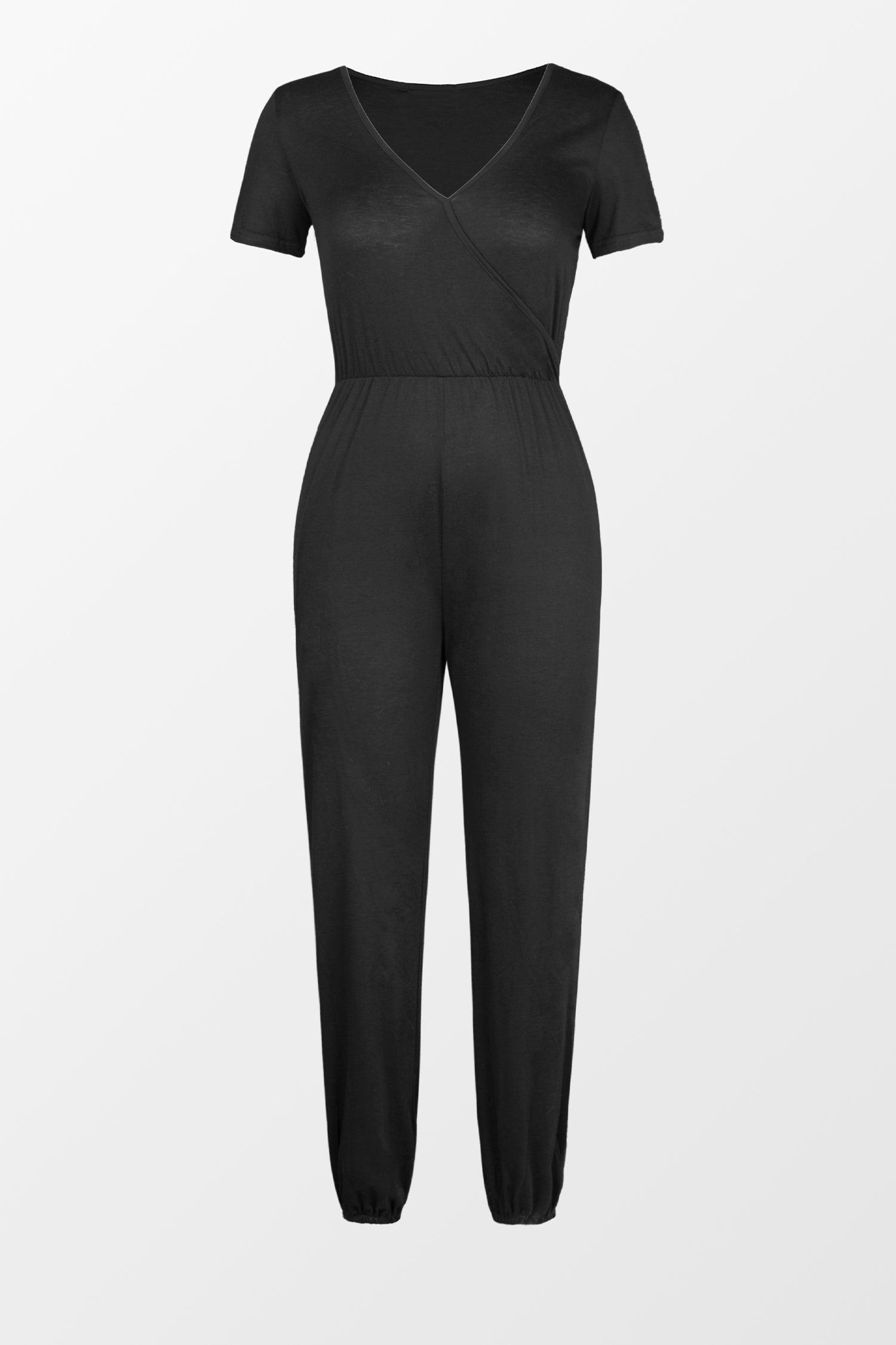 Danica V-neck Maxi Short Sleeve Jumpsuit Product Image