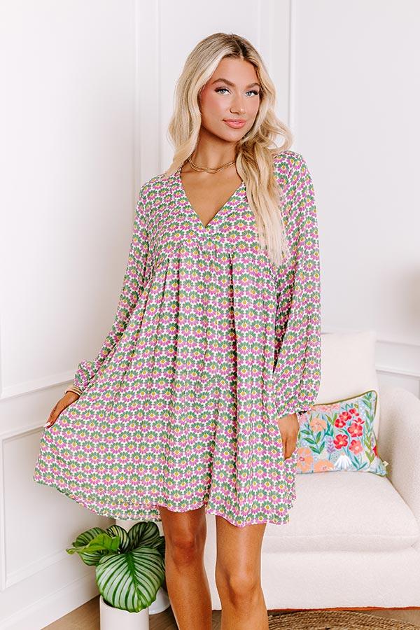 Party in Galveston Babydoll Dress in Green Product Image