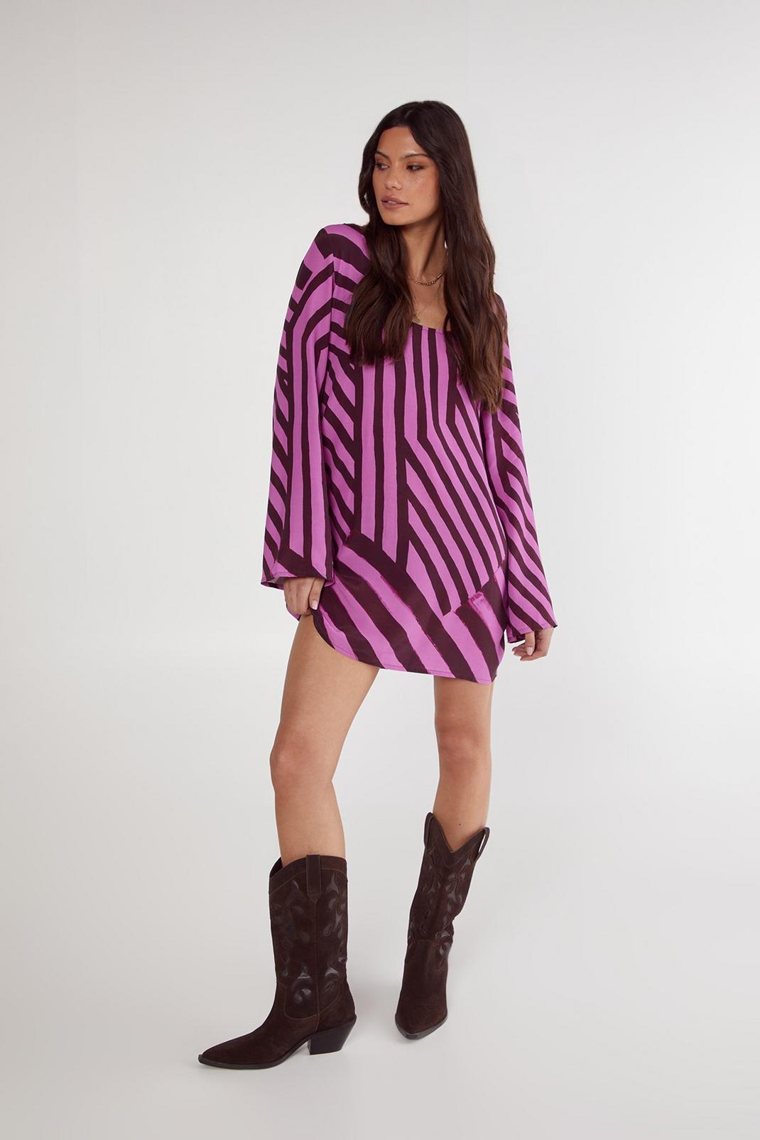 Abstract Stripe Mini Tunic Dress Product Image