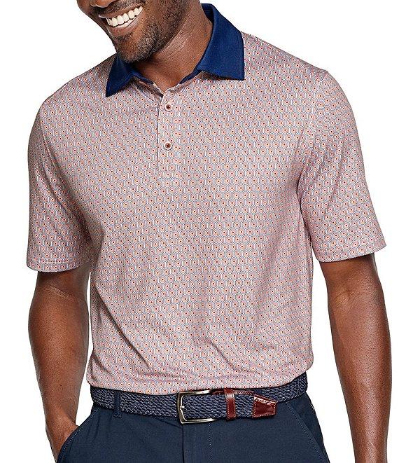 Johnston & Murphy XC4 Cool Degree Solid Collar Hexagon Dot Short Sleeve Polo Shirt Product Image