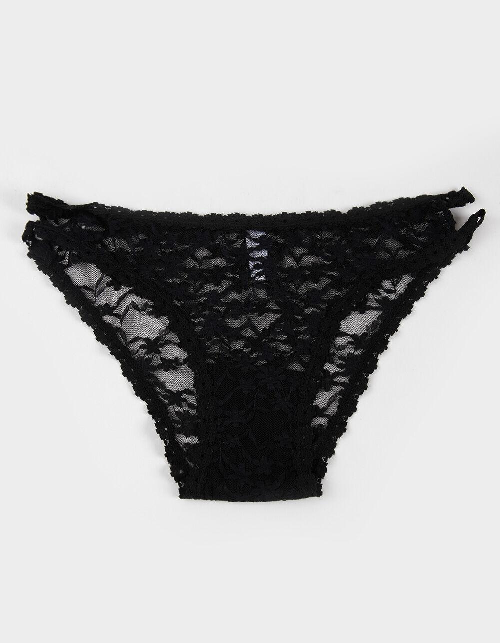 FULL TILT Daisy Lace Trim Cheeky Panties - GREEN Product Image