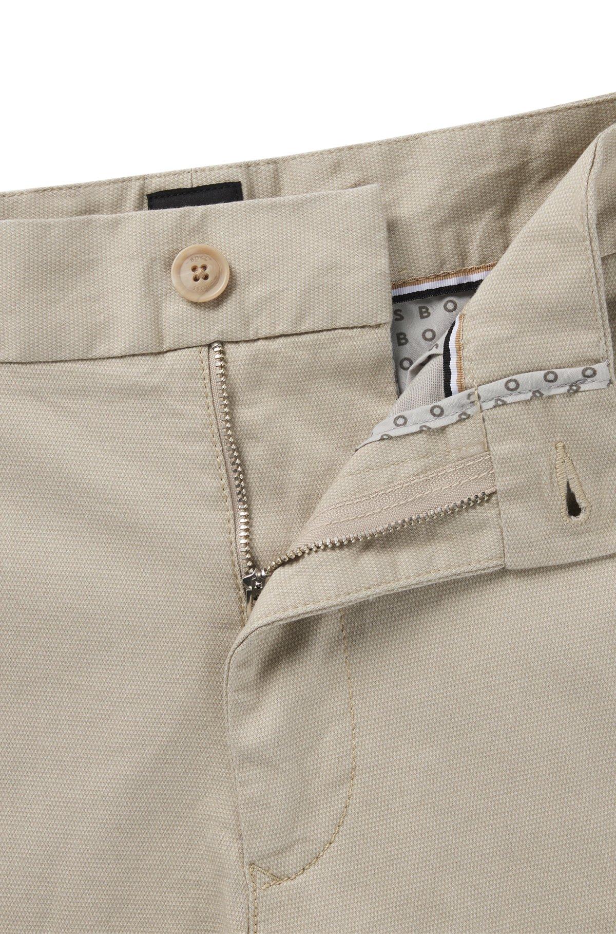 BOSS - Slim-fit shorts in micro-patterned stretch cotton - Light Beige Product Image