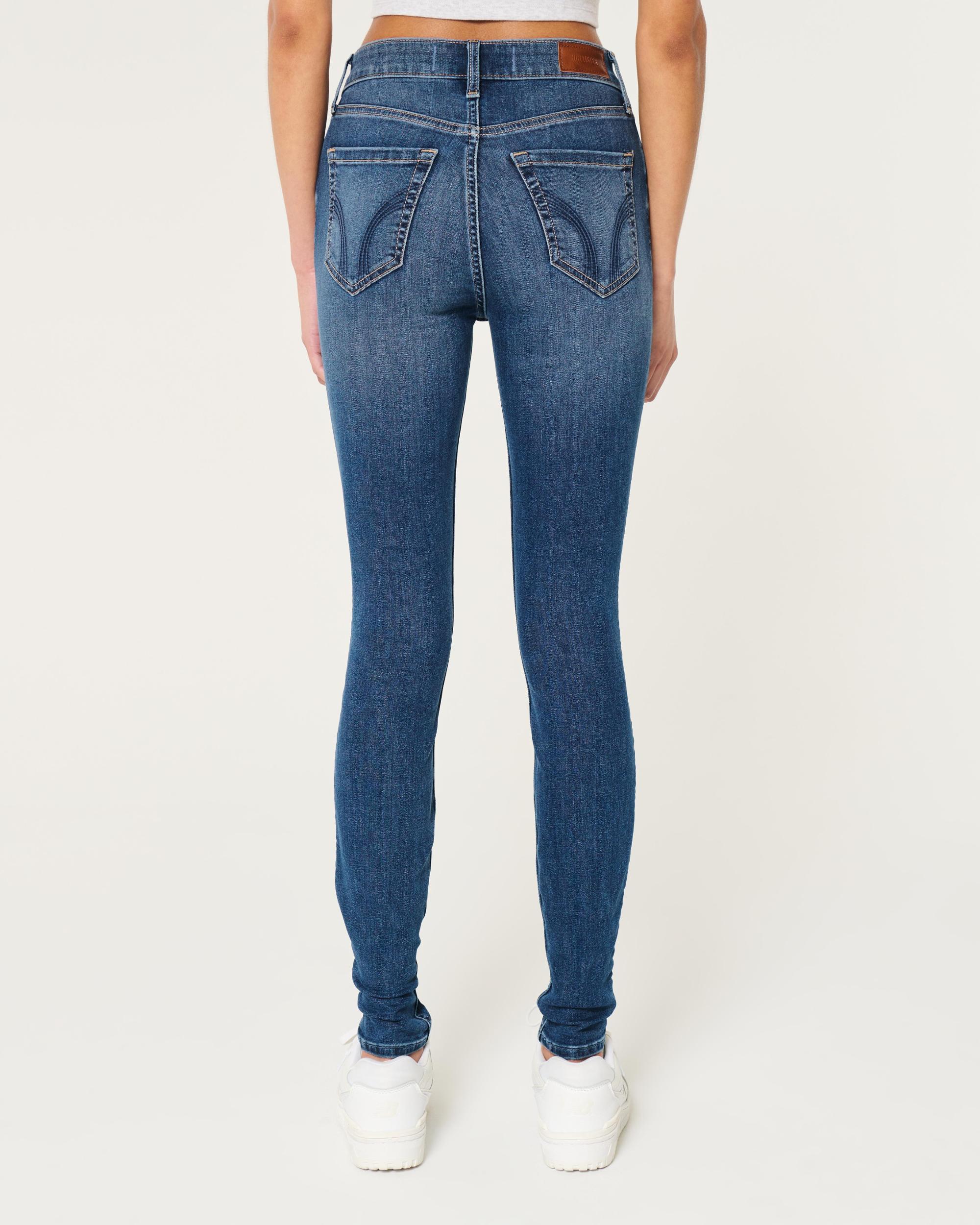 High-Rise Dark Wash Super Skinny Jeans Product Image