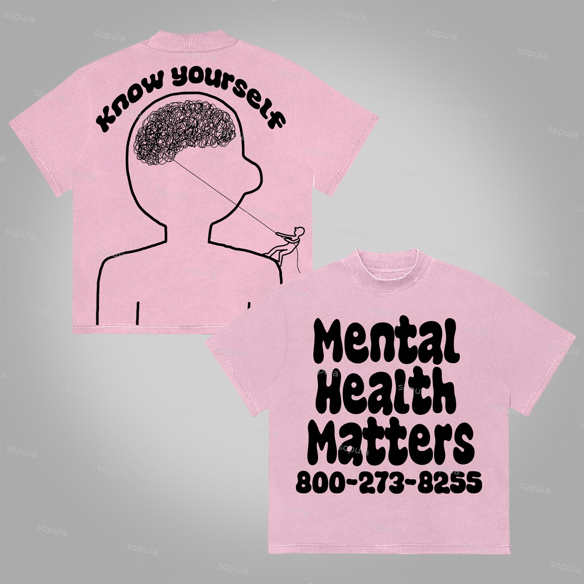 Sopula Vintage Mental Health Matters Graphic Print Cotton T-Shirt Product Image