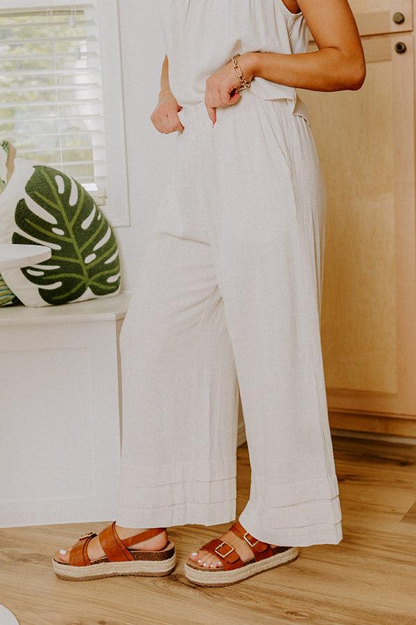 Beach Villa High Waist Linen-Blend Pants Product Image