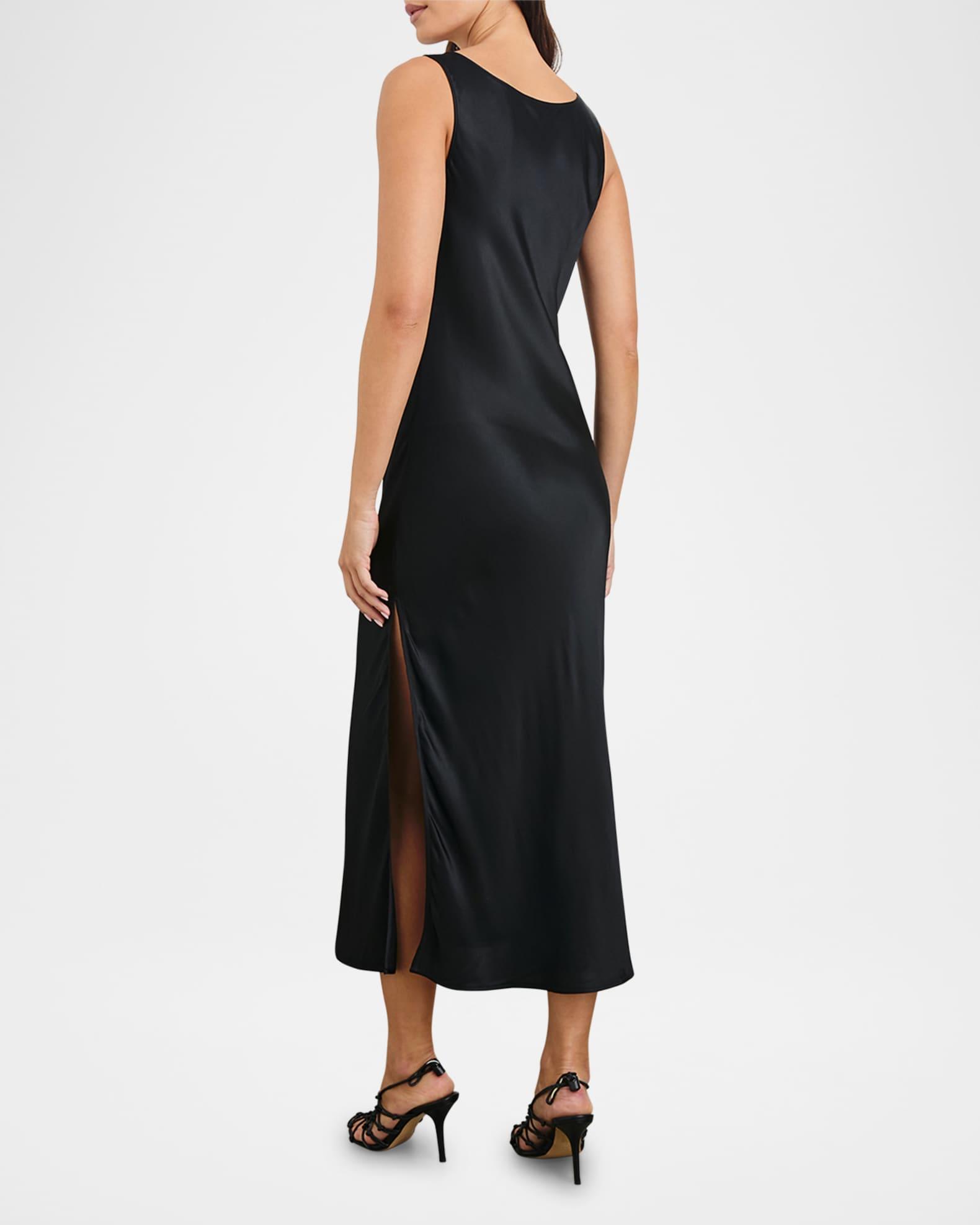 Nat Satin Cowl-Neck Midi Dress Product Image