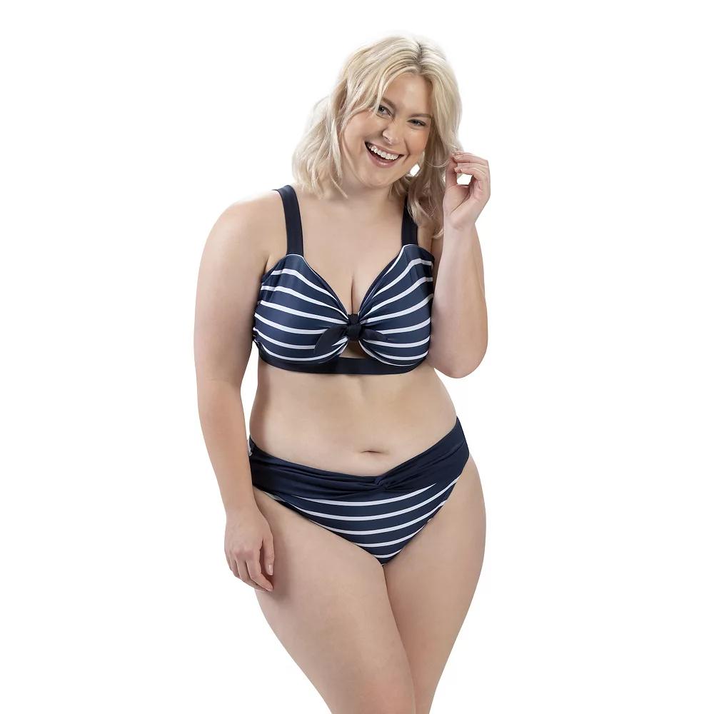 Women's Dolfin Aquashape UPF 50+ Print Twist-Front Bikini Top, Size: XS, Nautical Product Image