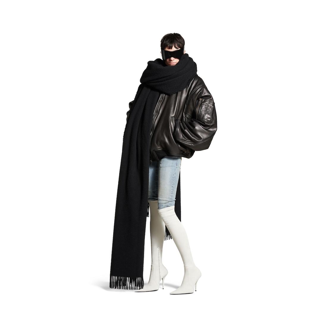 Bomber Leather Jacket in Black Product Image
