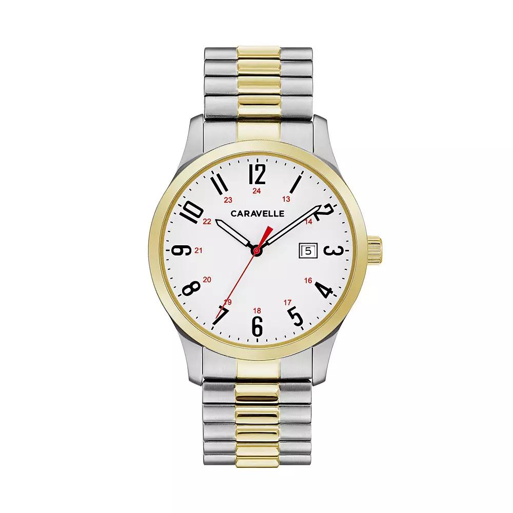 Caravelle by Bulova Mens Easy Reader Two Tone Stainless Steel Expansion Watch - 45B147 Product Image