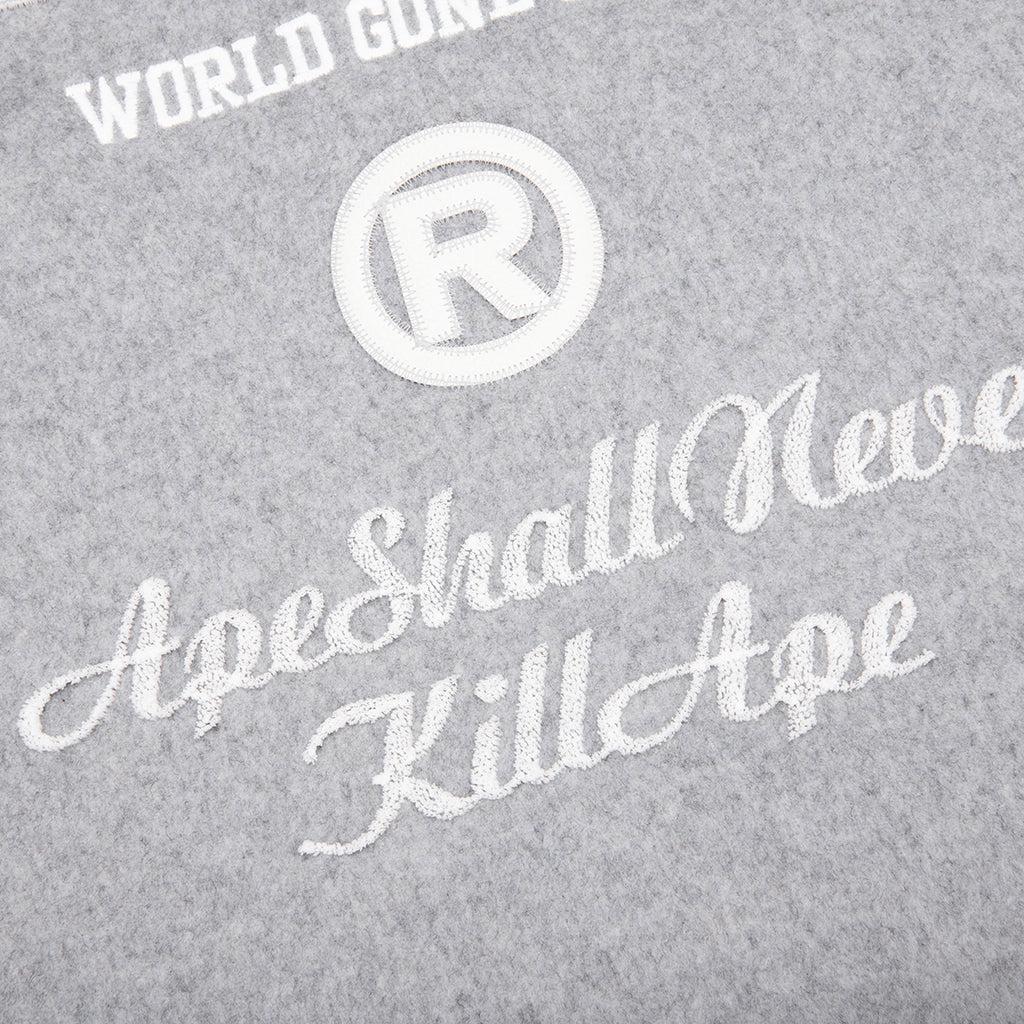 Bape Varsity Jacket - Grey Male Product Image