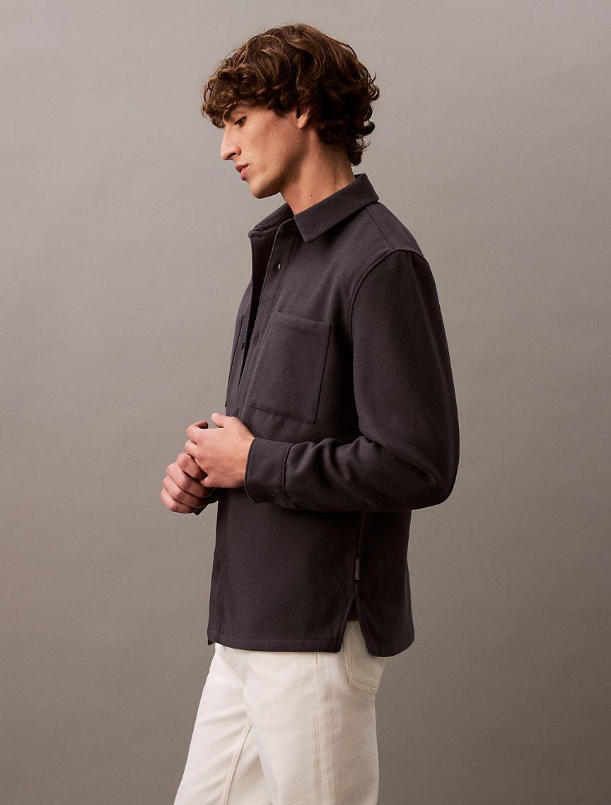 Wool Blend Pocket Shirt Jacket Product Image