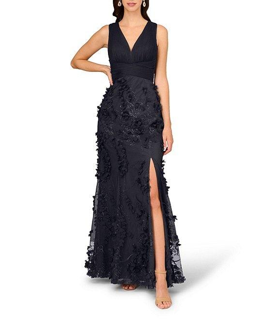 Aidan Mattox V-Neck Sleeveless Front Slit Gown Product Image