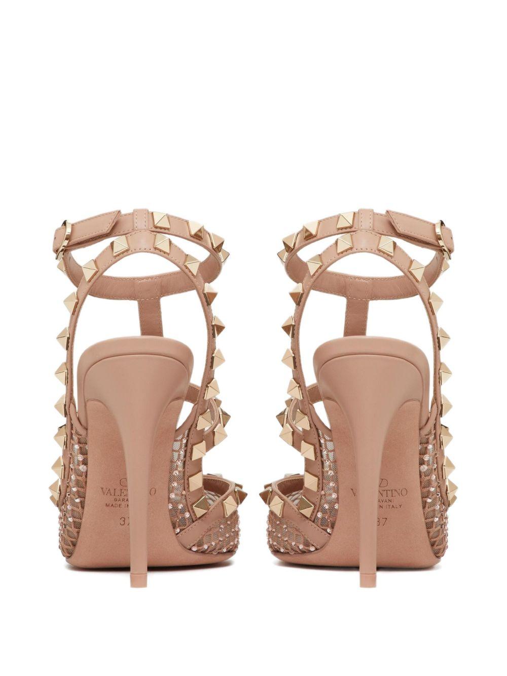 Rockstud 100mm crystal-embellished mesh pumps Product Image