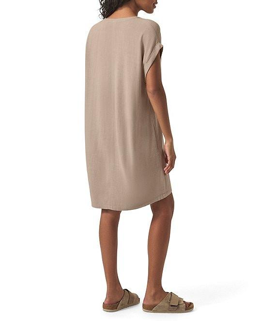 Splendid Lana Woven V-Neck Short Sleeve Mini Shift Dress Product Image