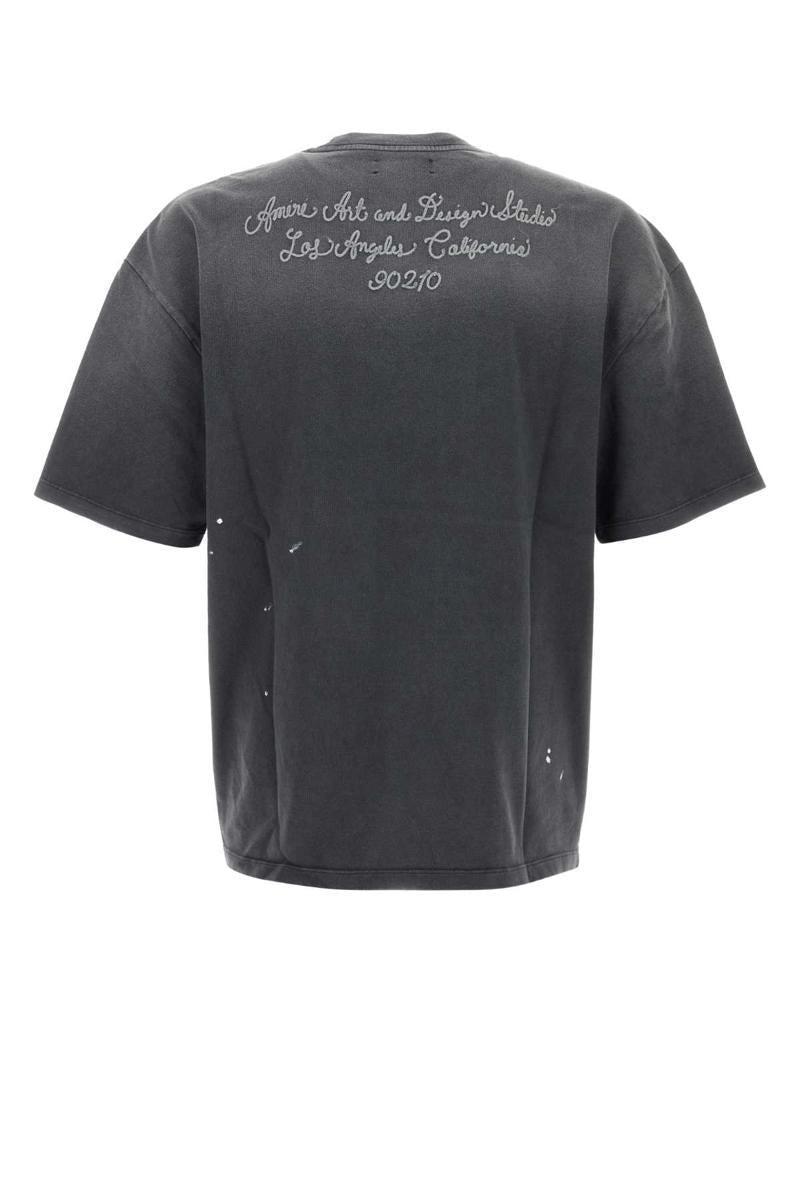 AMIRI Black Crewneck T-shirt With Logo Lettering On Front And Rear Product Image
