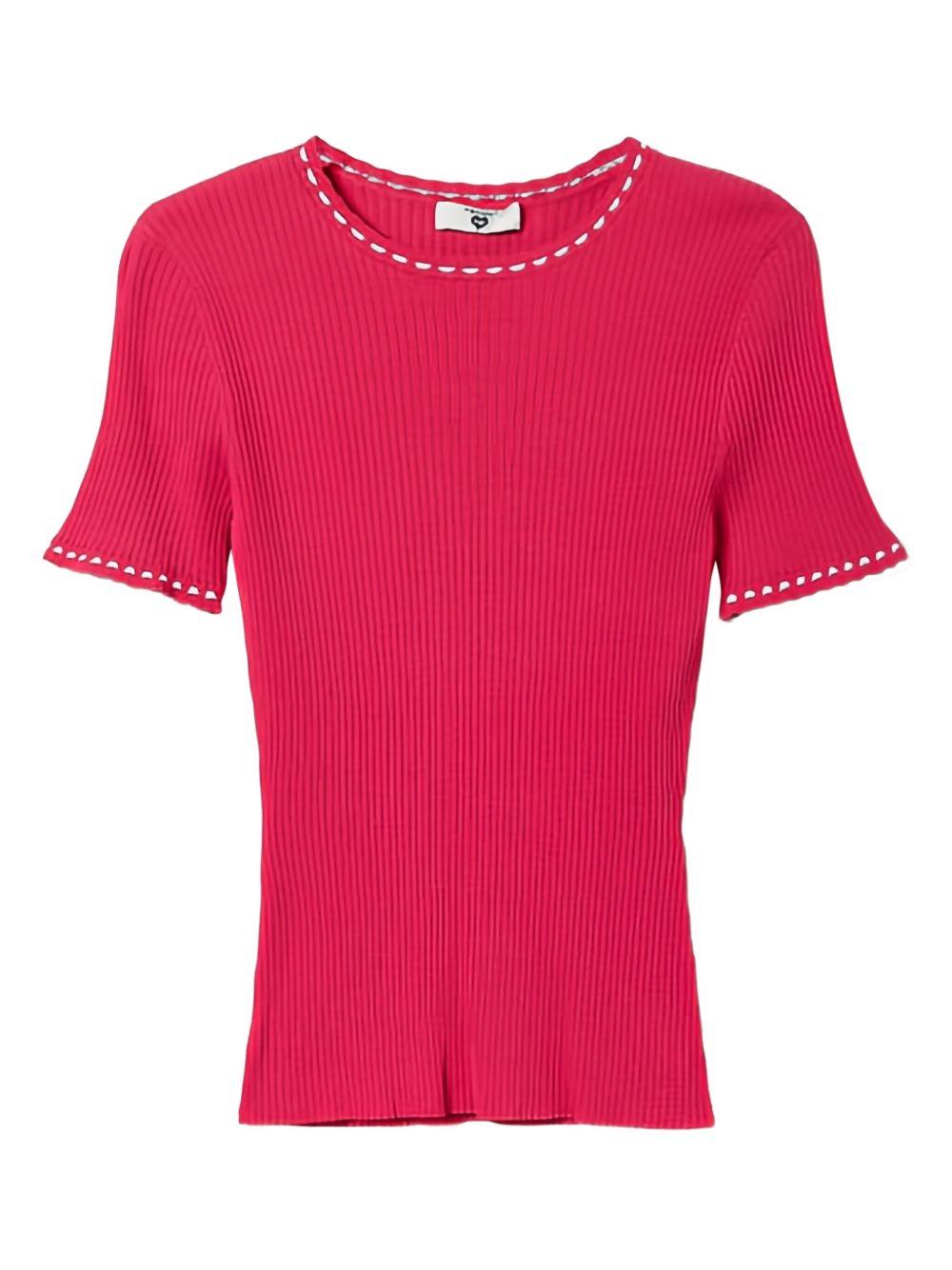 ribbed-knit t-shirt Product Image