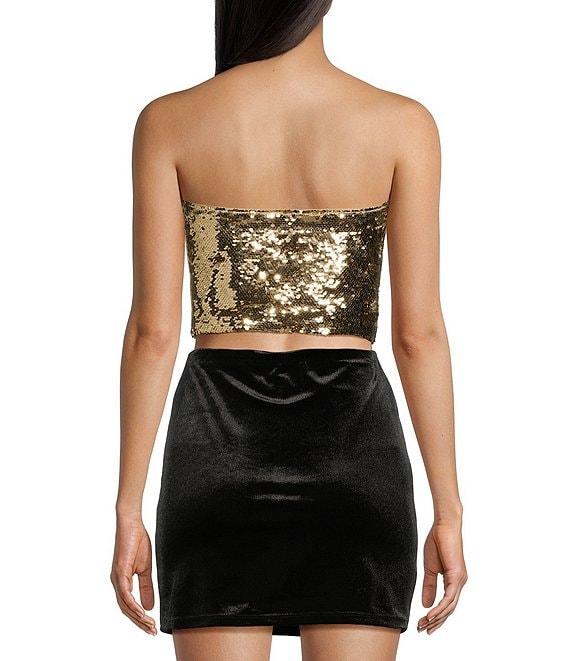 GB Woven Sequin Coordinating Tube Top Product Image