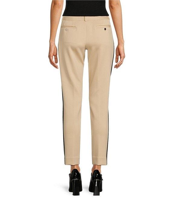 DKNY By Donna Karan Essex Scuba Two Tone Straight Leg Ankle Pants Product Image