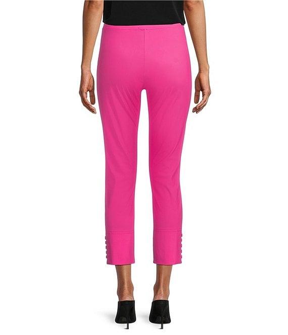 IC Collection Slim Stretch Knit Cropped Pants Product Image