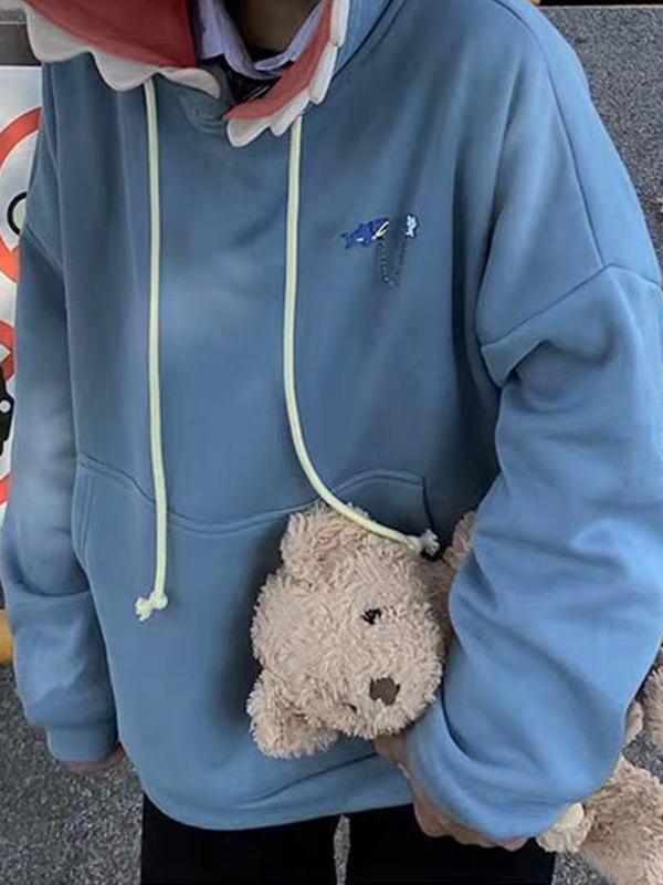 Men's Funny Shark Styling Oversized Hoodie Product Image