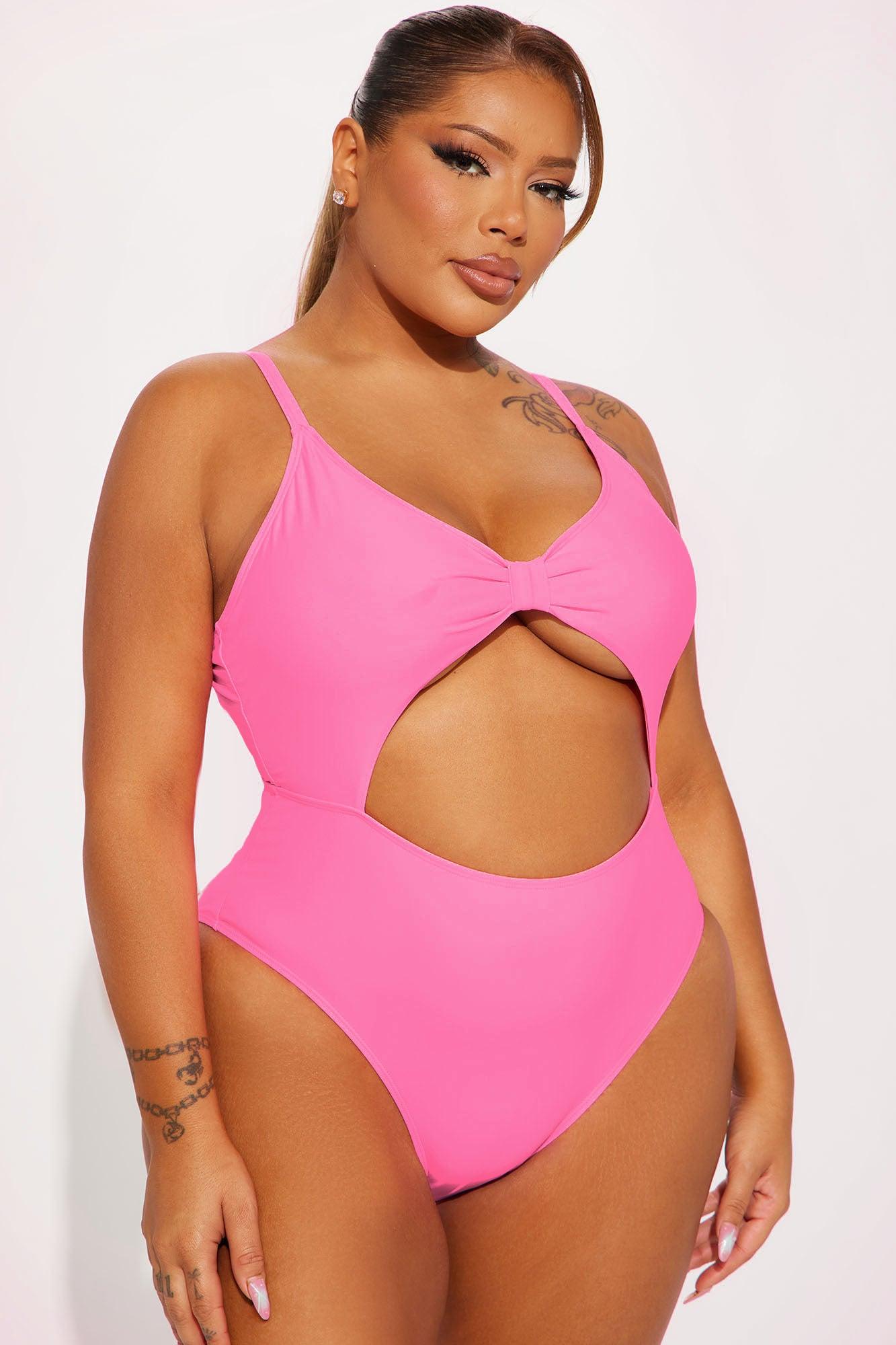 Rachel Cut Out 1 Piece Swimsuit  - Pink Product Image