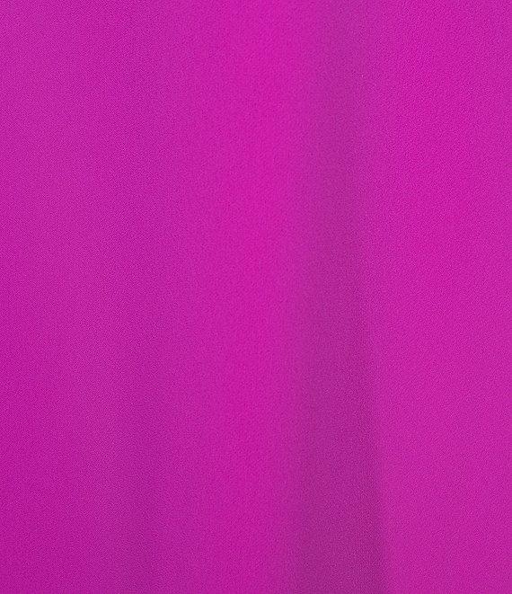 Caroline Rose Plus Size Julia Matte Crepe Round Neck 3/4 Ruffle Sleeve Shift Dress Product Image