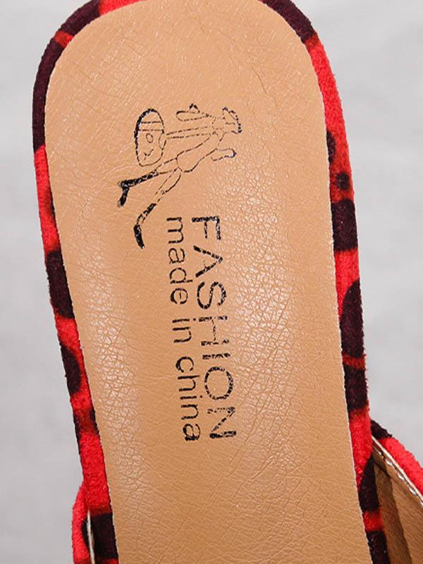 Leopard Open Toe Pumps Sandals Slippers Product Image