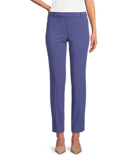 Calvin Klein Solid Lux Flat Front Slim Leg Pants Product Image