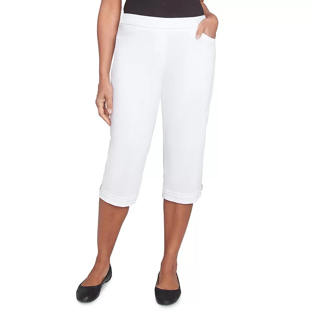 Women's Alfred Dunner Novelty Cuff Tummy Control Capri Pants,  Product Image