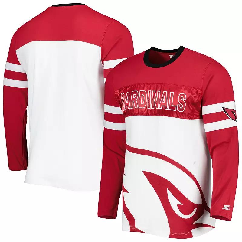 Men's Starter Cardinal/White Arizona Cardinals Halftime Long Sleeve T-Shirt, Size: Large, Red Product Image