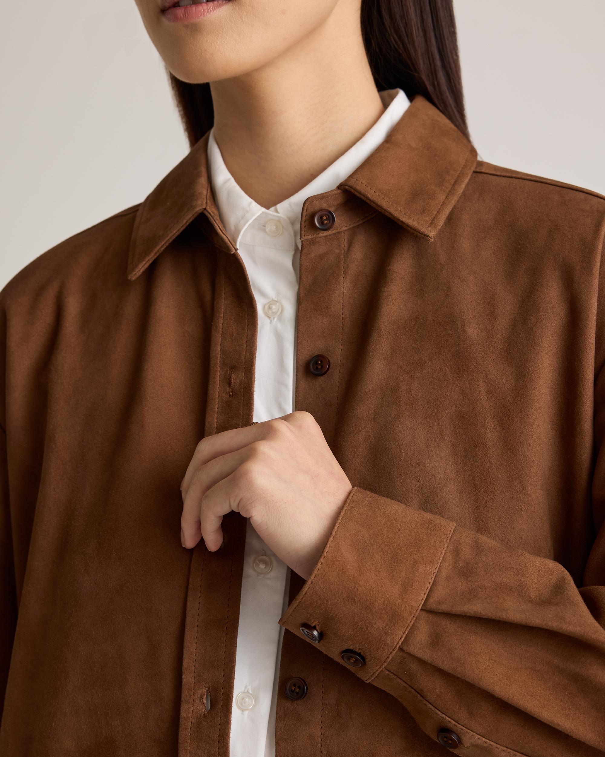 Quince | Women's 100% Suede Overshirt Leather Product Image