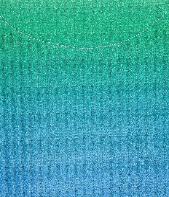 Allison Daley Plus Size Ombre Textured 3/4 Sleeve Keyhole Neck Asymmetric Hem Knit Top Product Image