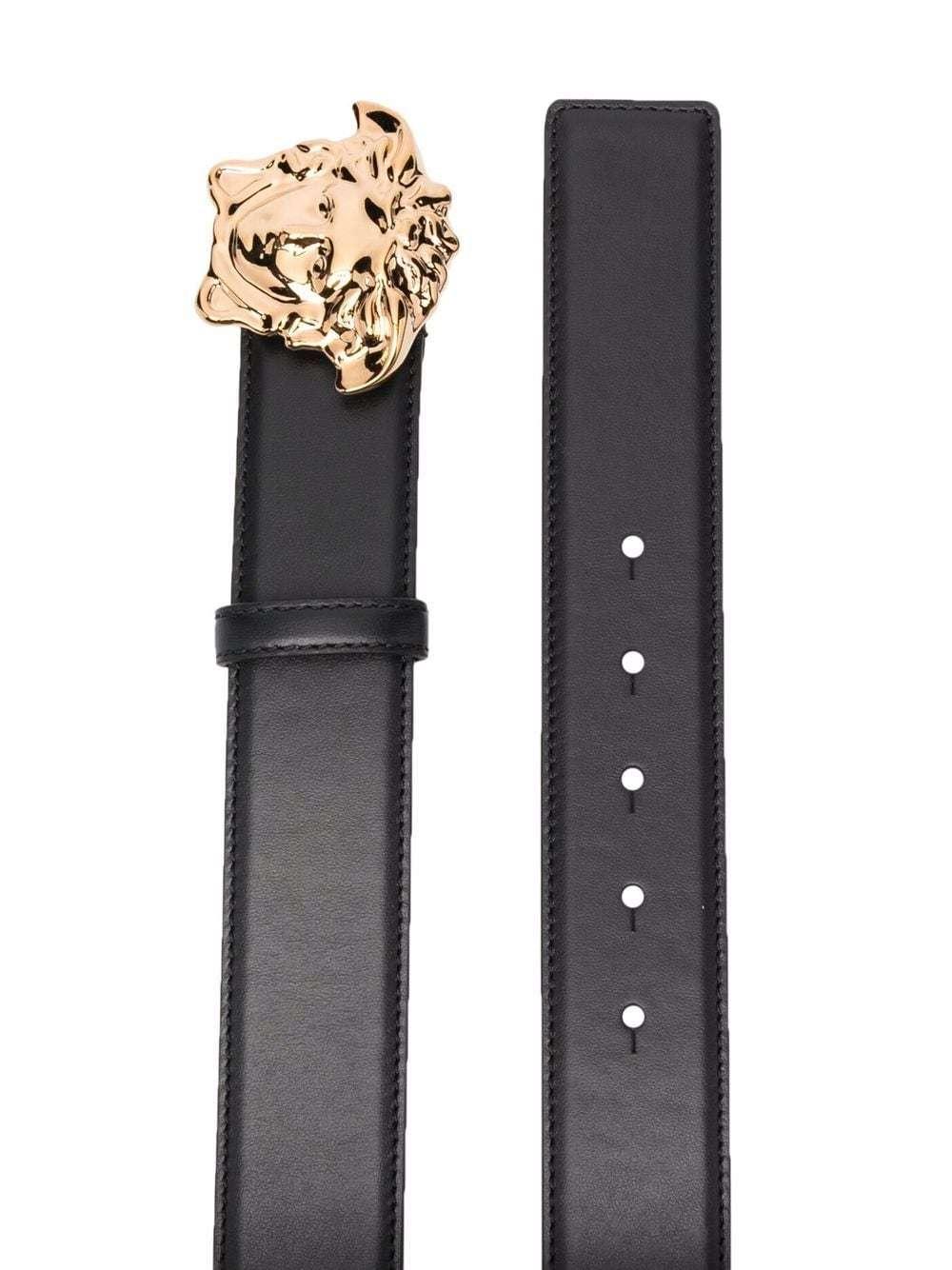 VERSACE La Medusa Leather Belt Man Belt Black Size 39.5 Calfskin Product Image