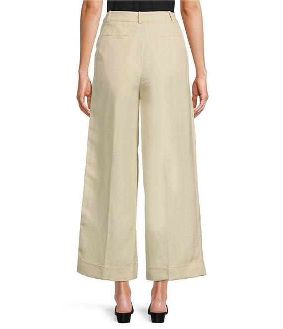 Lauren Ralph Lauren High Rise Pleated Cropped Wide Leg Pants Product Image