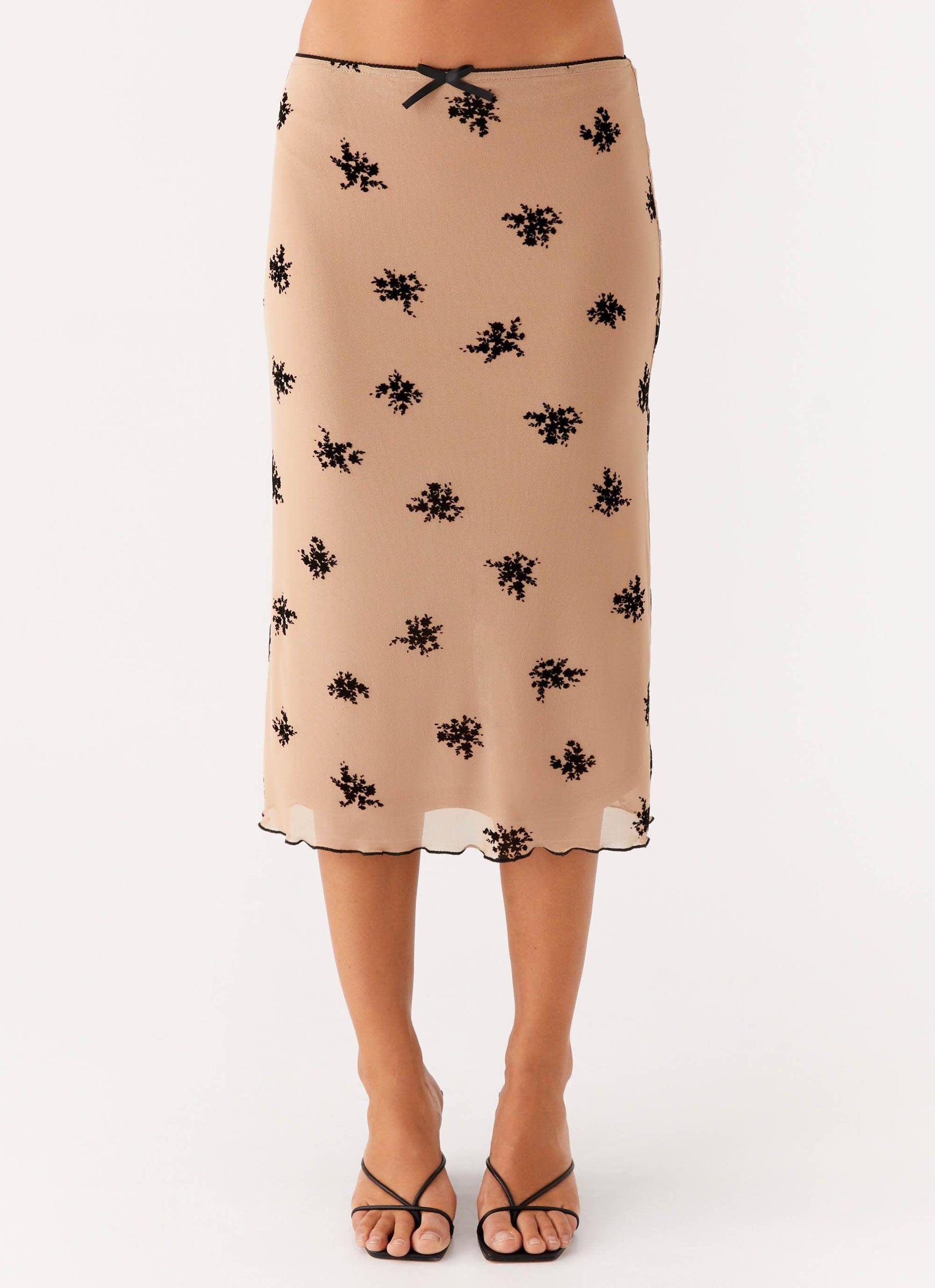 Rocca Midi Skirt - Nude Product Image