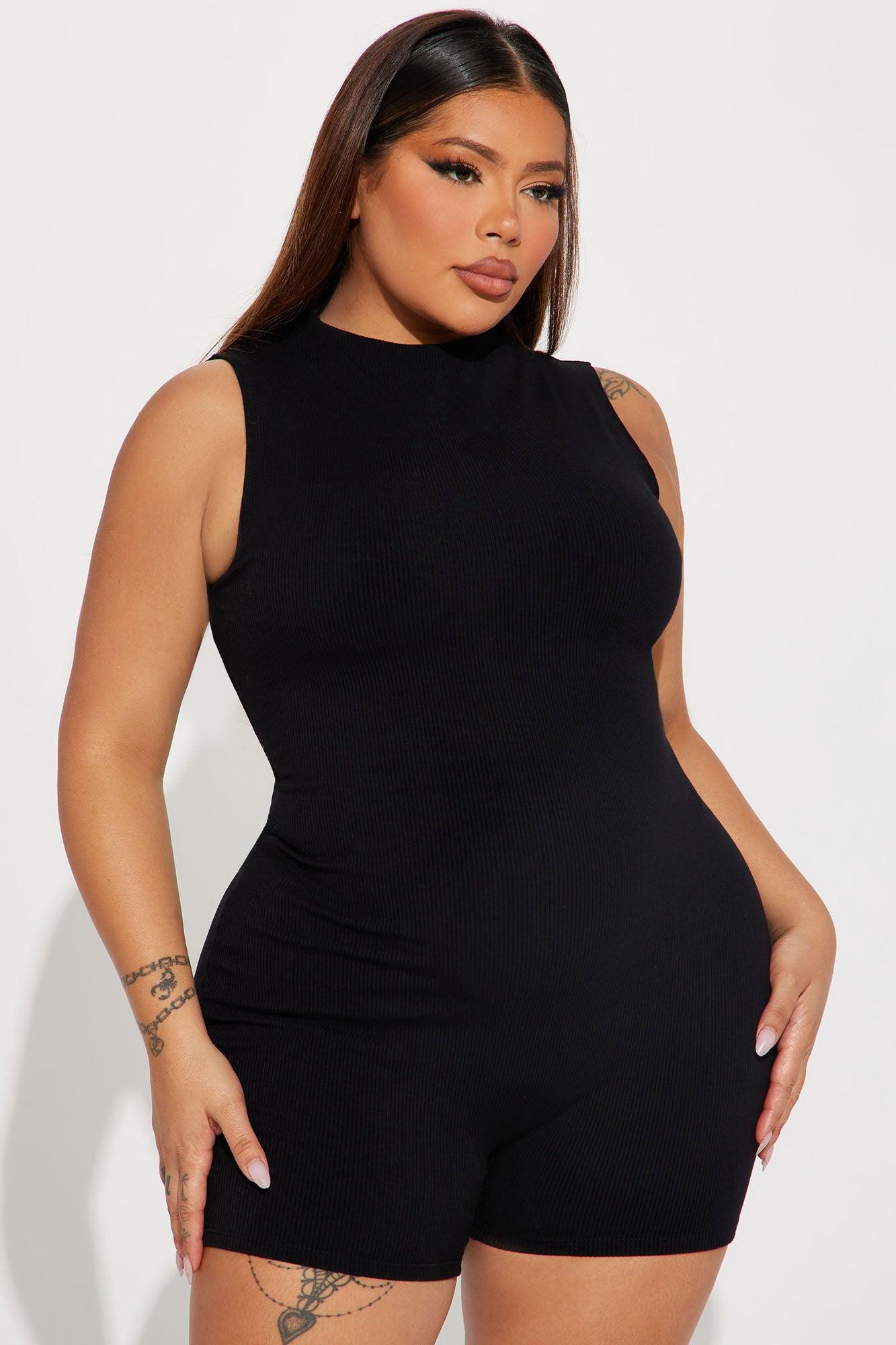 Amber Snatched Romper - Black Product Image
