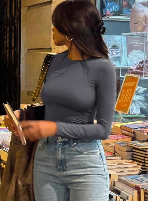 Arnim Long Sleeve Top Grey Product Image