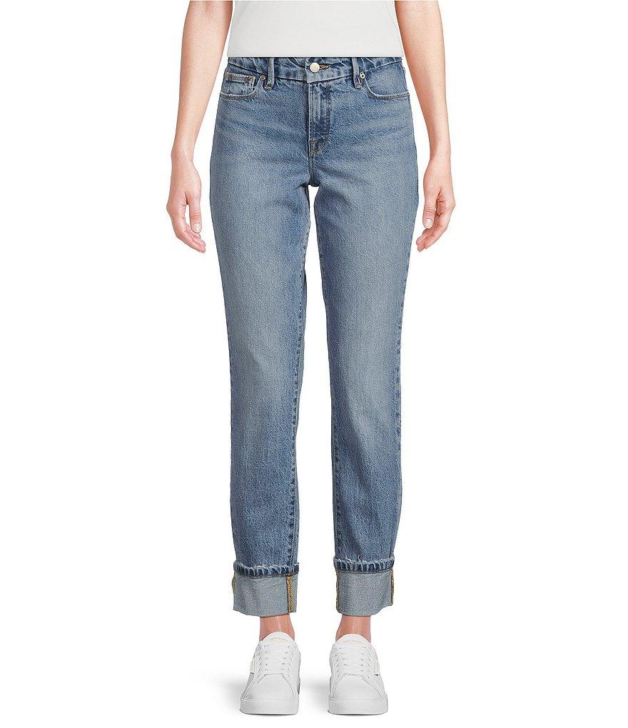 Good American Good Classic Mid-Rise Slim Straight Jeans Product Image