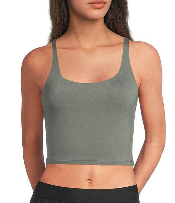 VAN WINKLE & CO. Scoop Neck Sleeveless Adjustable Convertible Strap Cropped Tank Top Product Image