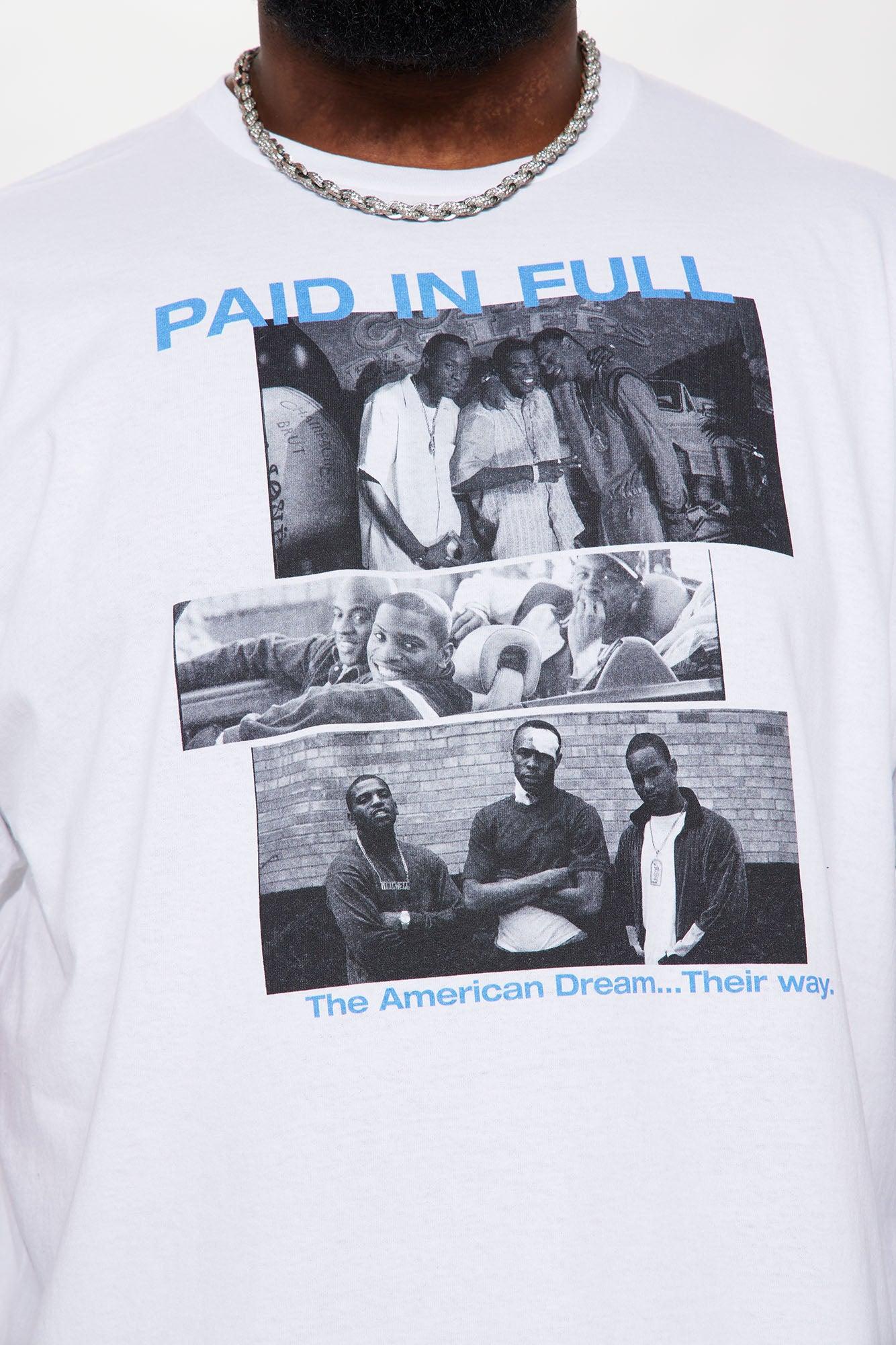 Paid In Full Panels Short Sleeve Tee - White Product Image