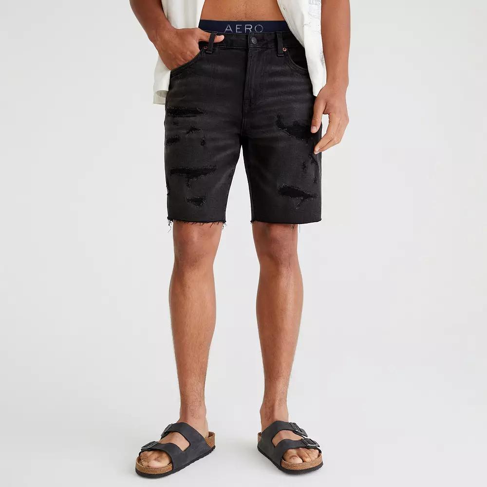 Men's Aeropostale Denim Shorts, Size: 38, Black Wash Product Image