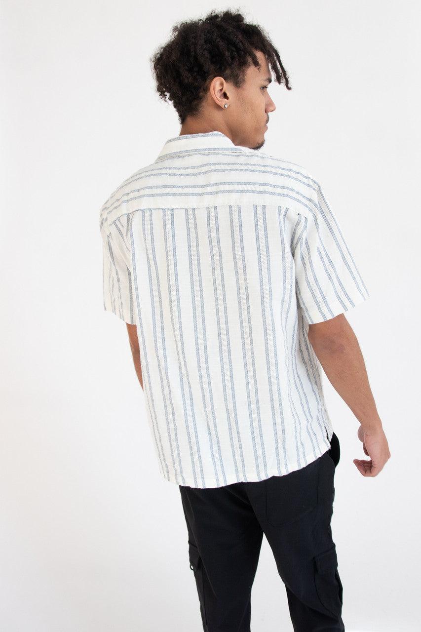 Beachy Textured Stripe Button Up Shirt Product Image