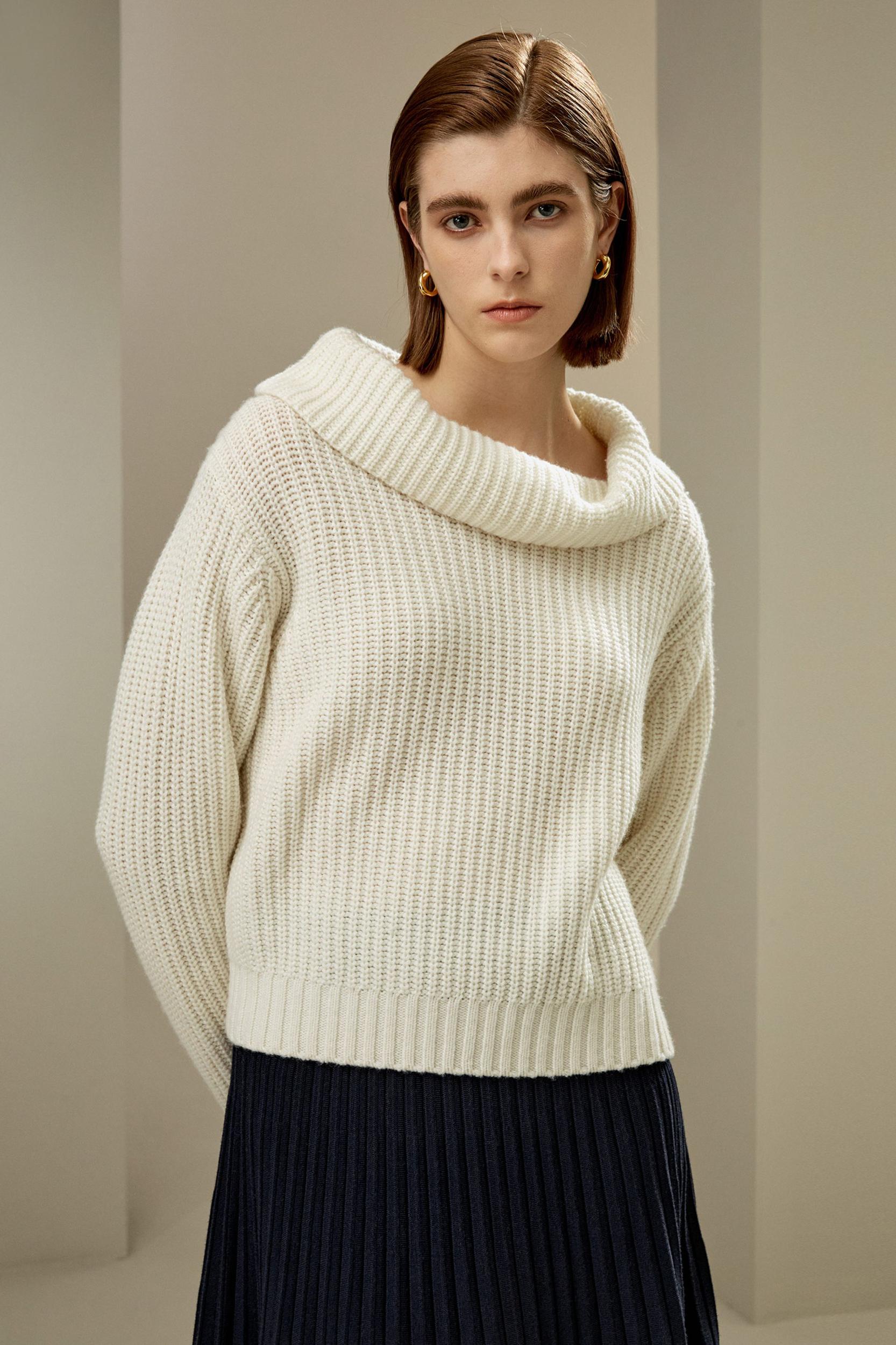 Wide Cowl Neck Sweater Product Image
