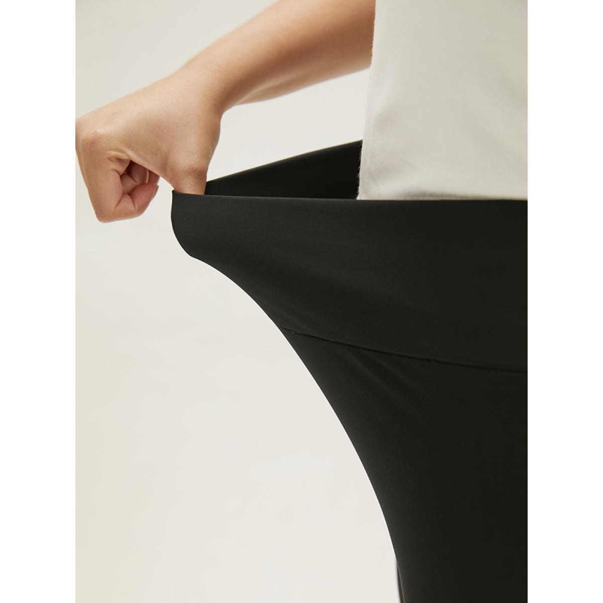 Plus Size PU Skinny Wideband Waist Leggings Women Black Casual High stretch Skinny High Rise Dailywear Leggings BloomChic 10/M Product Image