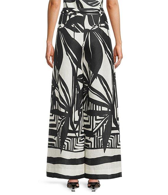 Antonio Melani Coordinating Brandy Palm Printed Linen Palazzo Pants Product Image