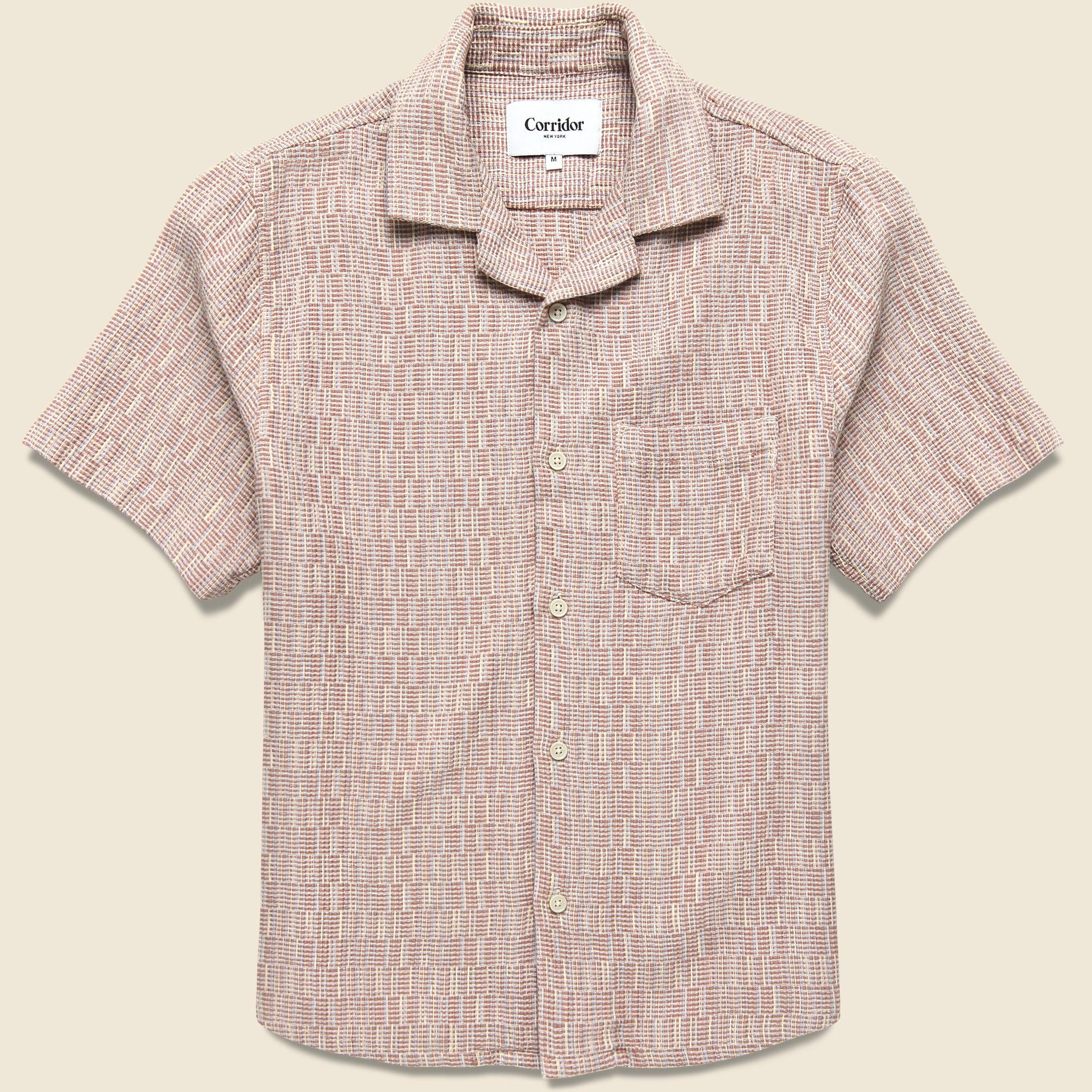 Rainbow Weave Camp Shirt - Pink Product Image