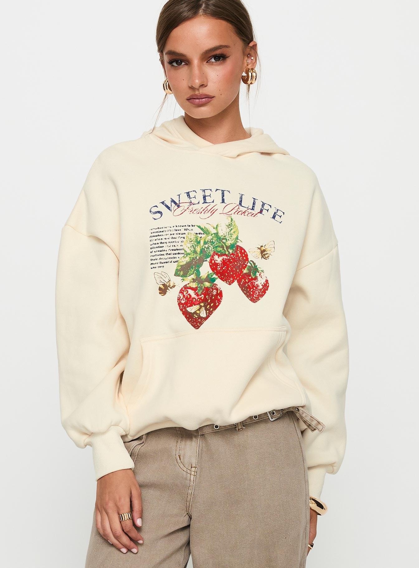 Sweet Life Graphic Sweater Cream Product Image