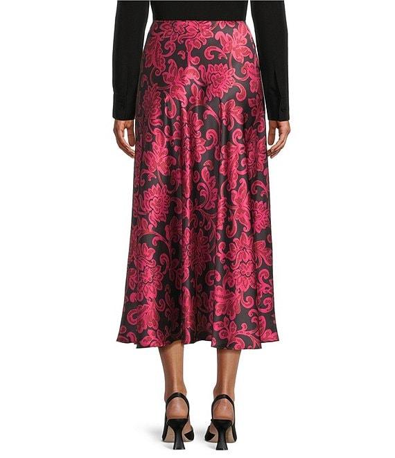 Preston & York Janet Printed Satin Coordinating A-Line Skirt Product Image