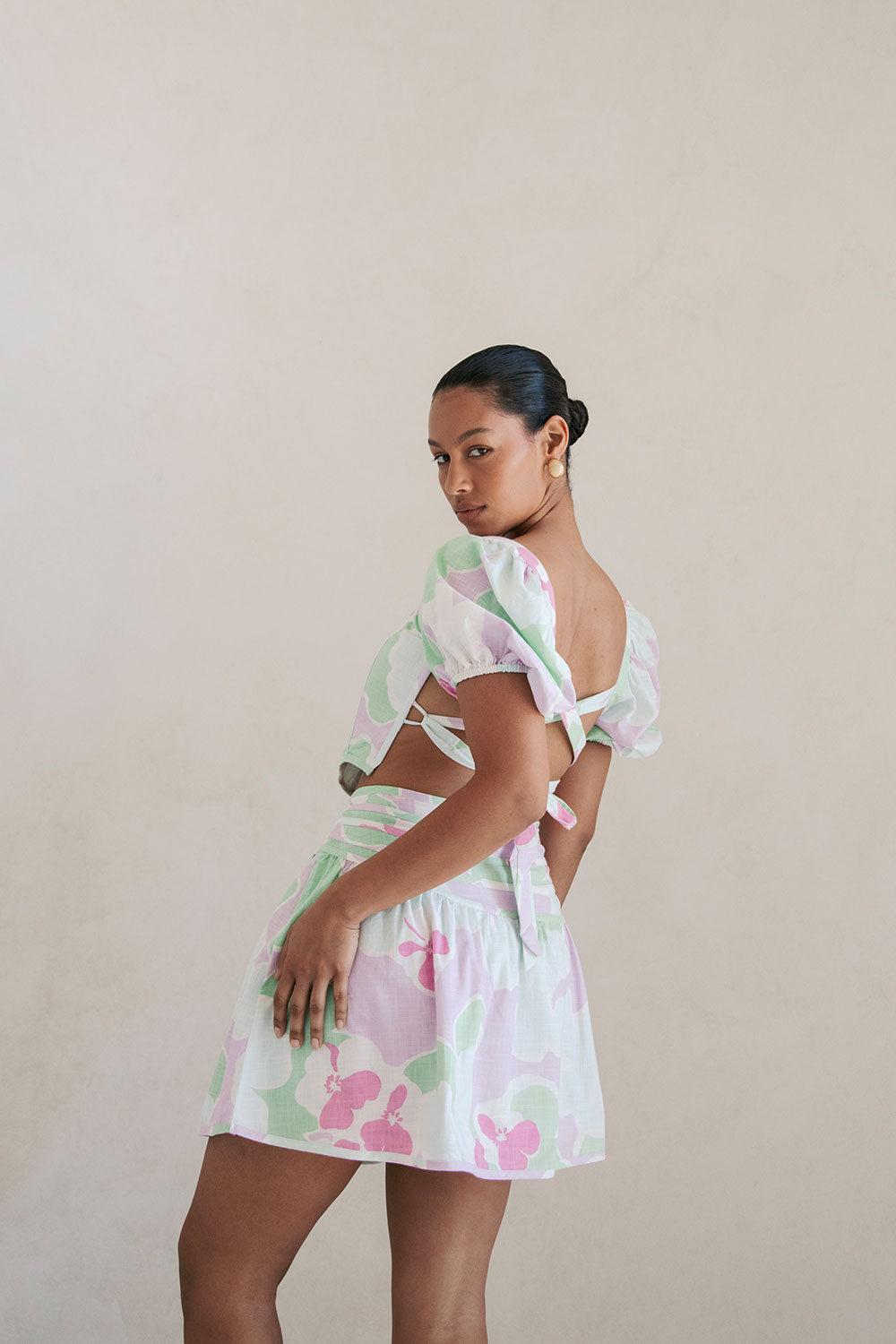 Backless Mars Top - Misty Floral Product Image