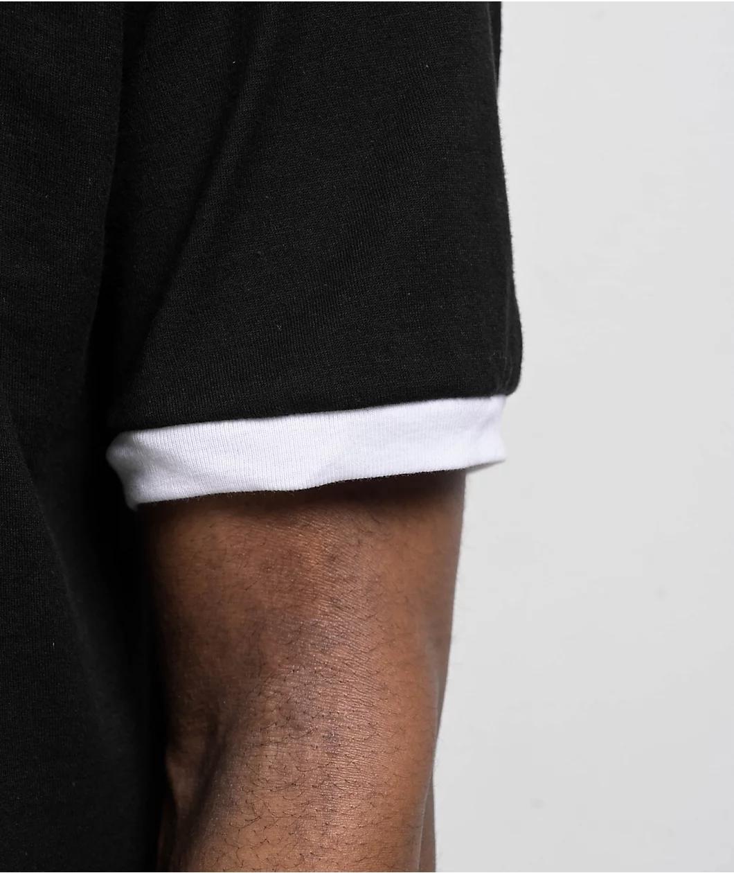 Zero Single Skull Ringer Black T-Shirt Product Image